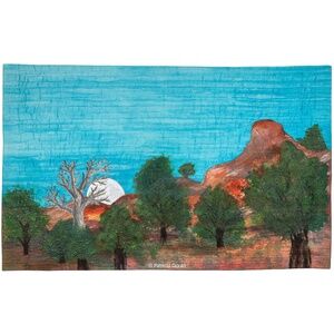 MOONRISE, JEMEZ - original mixed media textile wall hanging - New